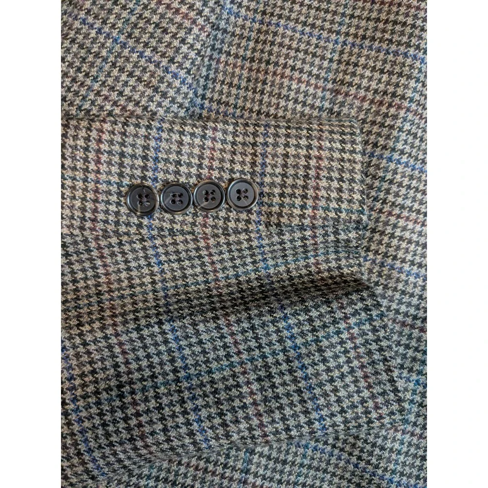 NWT Brooks Brothers Regent Fit Houndstooth Blazer Mens 48R‎ Tweed Elbow Patches